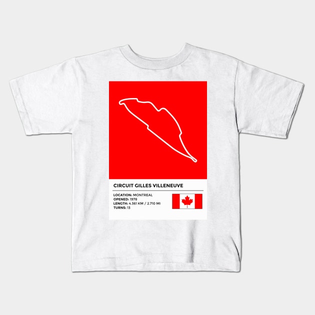 Circuit Gilles Villeneuve [info] Kids T-Shirt by sednoid